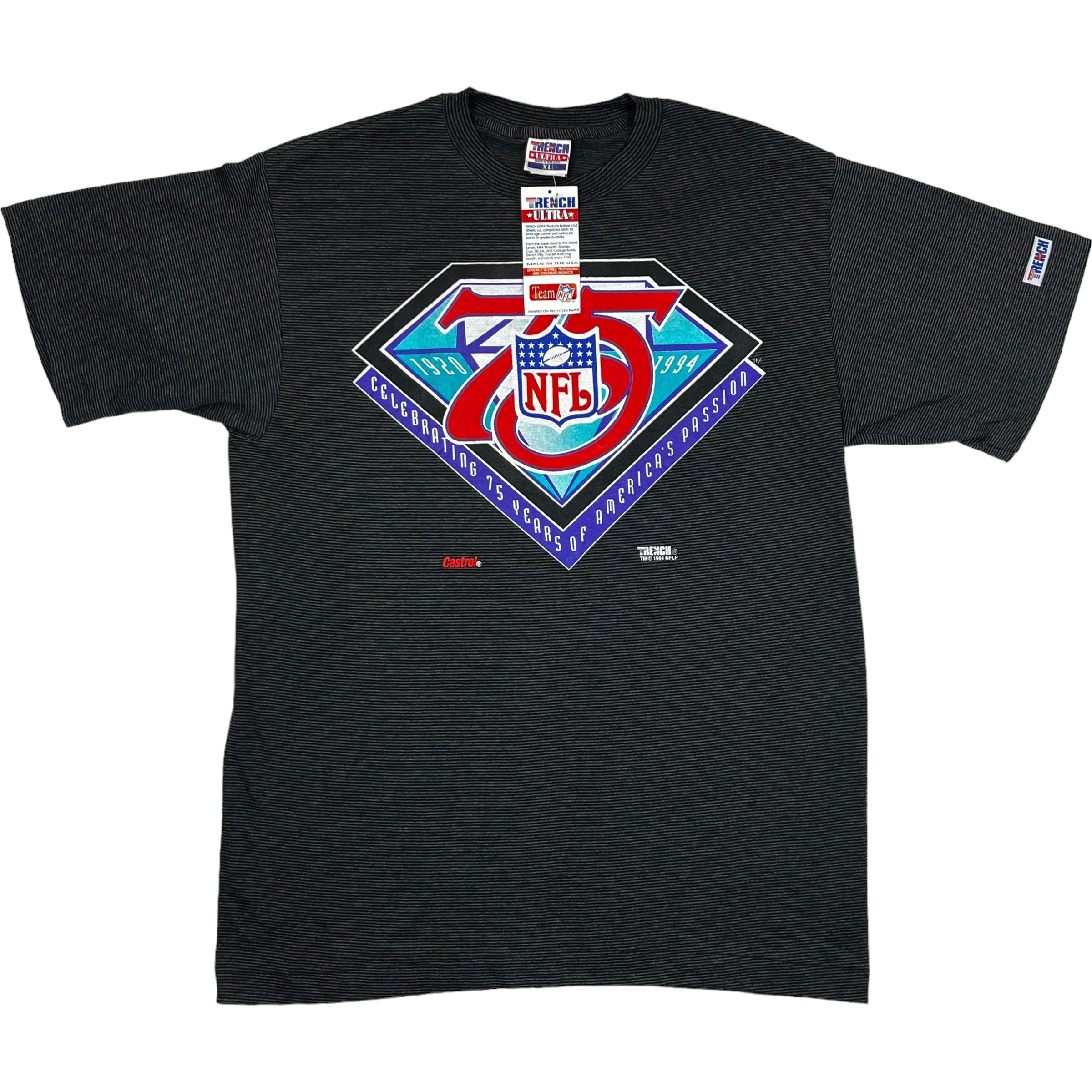 331444 (90s) NFL 75th Anniversary 1994 Diamond Trench T-Shirt w/ Tags
