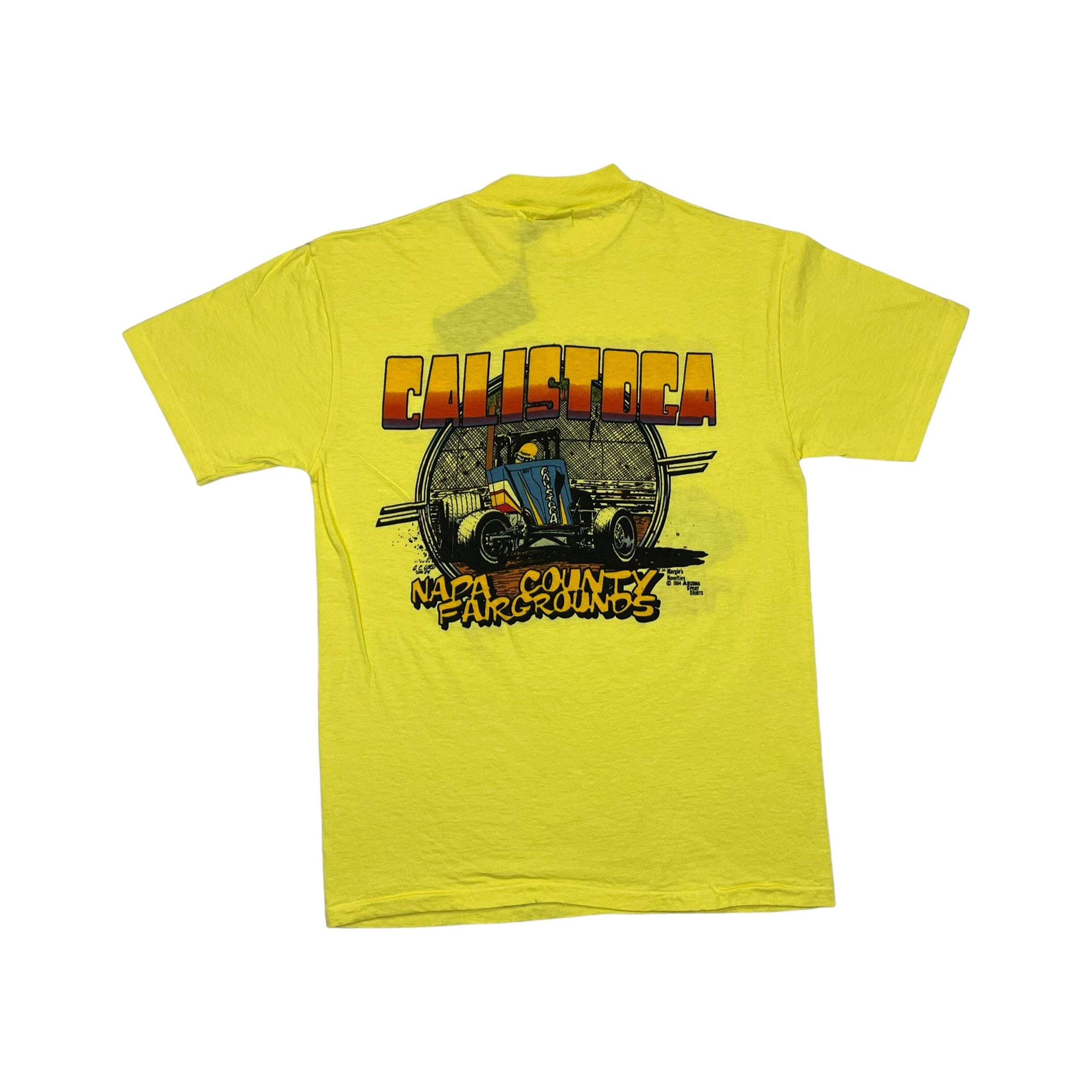 268886 (1984) Wings Don't Move Air, They Suck Sprint Car Racing Yellow T-Shirt m