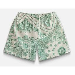 265257 Bravest Studios Shorts Cream Green Paisley