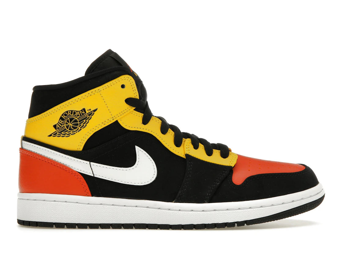 787805 Jordan 1 Mid Black Amarillo Orange
