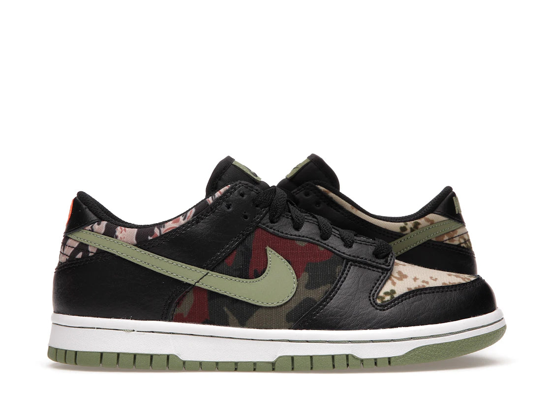 438663 Dunk Low SE GS 'Black Multi-Camo'
