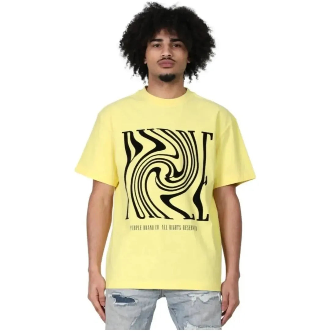SP25 Purple Brand Textured Jersey SS Tee Swirl Limelight