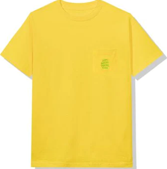 SP4210 Anti Social Social Club Cross My Heart Pocket T-Shirt Yellow