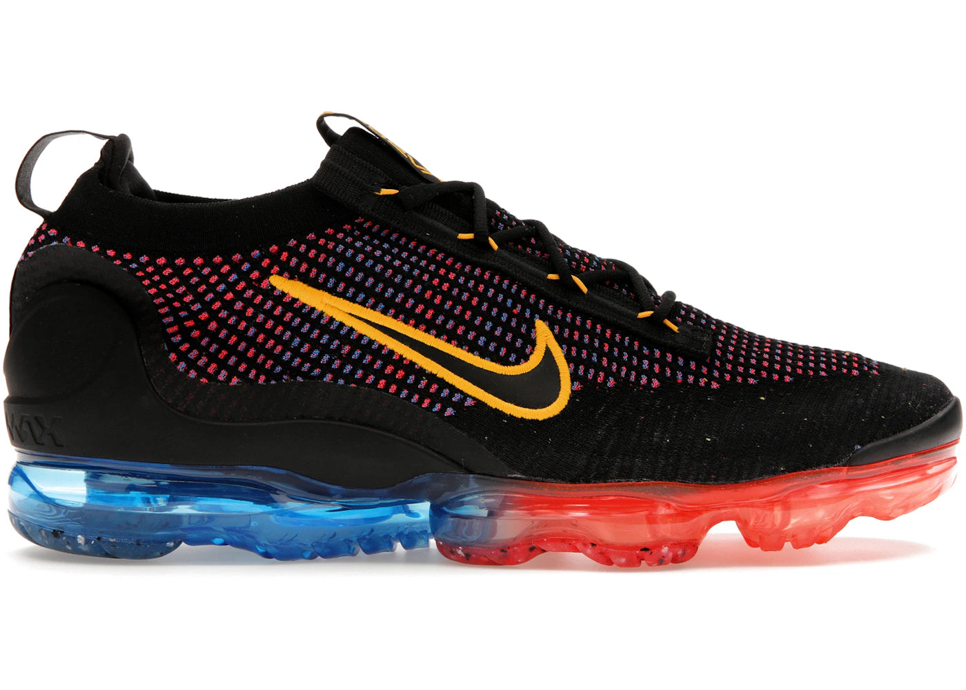 659004 Nike Air VaporMax 2021 FK Black Photo Blue Crimson Gold