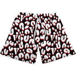 377023 Vlone Rodman Cheetah Shorts 'Black/White/Red'
