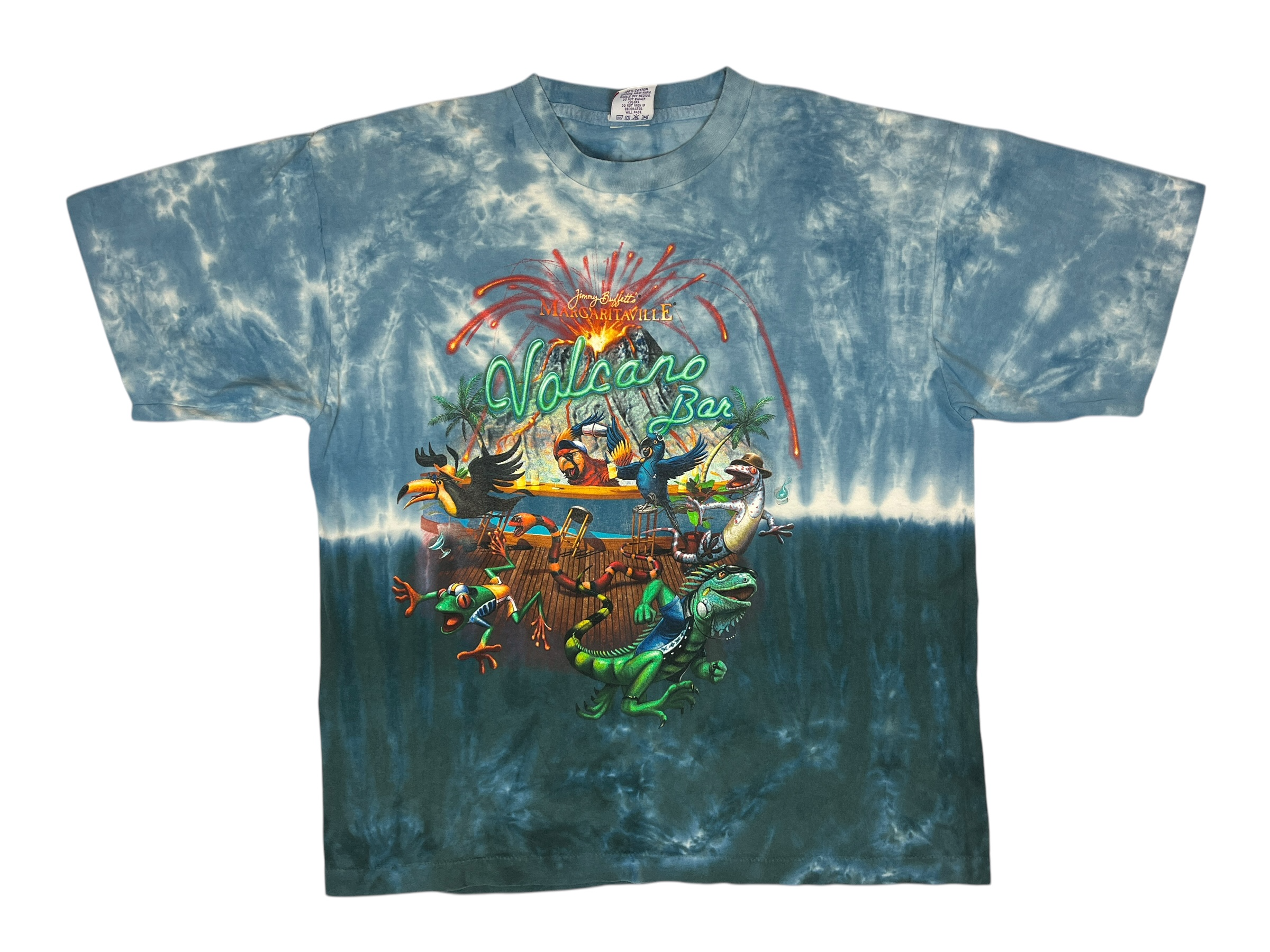 375215 (90s) Jimmy Buffett's Margaritaville Volcano Bar Tie Dye T-Shirt