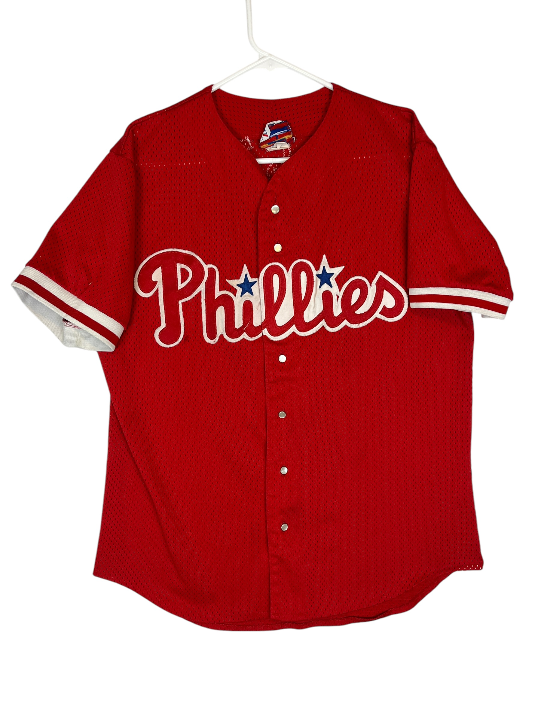 375163 (90s) Lenny Dykstra Philadelphia Phillies Mesh Snap Jersey