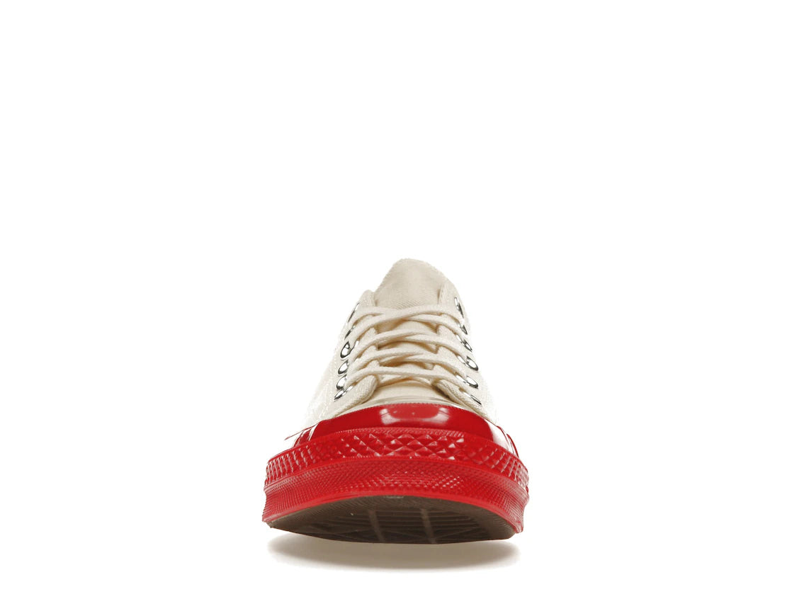 588933 Comme des Garcons PLAY Converse Chuck Taylor All Star 70 Ox White Egret Red Midsole