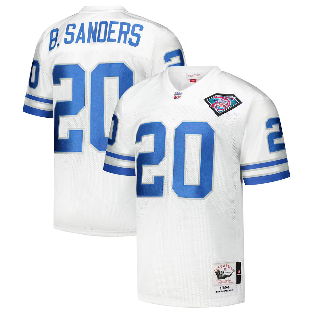 SP14605 Barry Sanders Detroit Lions 1994 Mitchell & Ness Authentic Throwback Jersey - White
