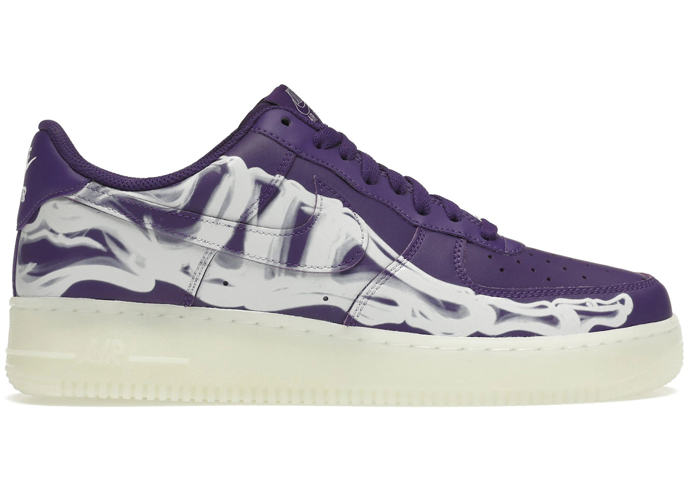 412834 Nike Air Force 1 Low '07 QS Purple Skeleton Halloween (2021)