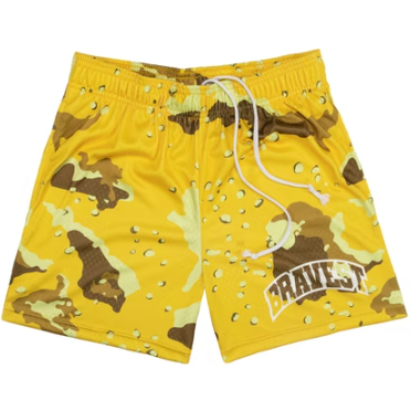 275905 Bravest Studios Camo Shorts 'Yellow'