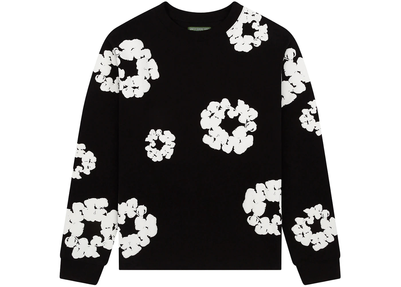629116 Denim Tears Long Sleeve Cotton Wreath T-shirt Black