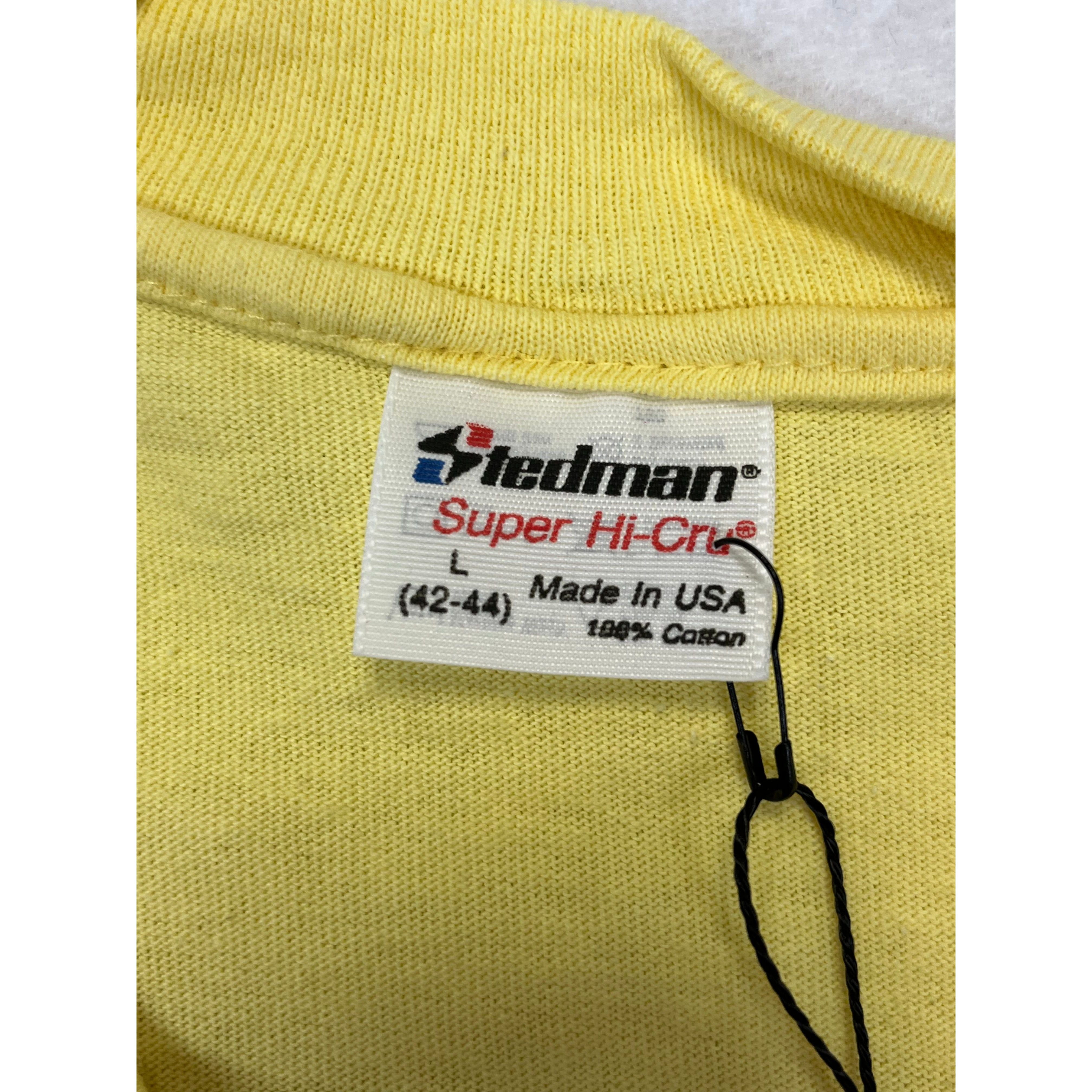 268977 (1990) Mud, Sweat, & Gears Sprint Car Dirt Racing Yellow T-Shirt