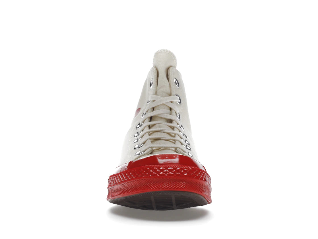 779293 Comme des Garcons PLAY Converse Chuck Taylor All Star 70 Hi Egret Red Midsole