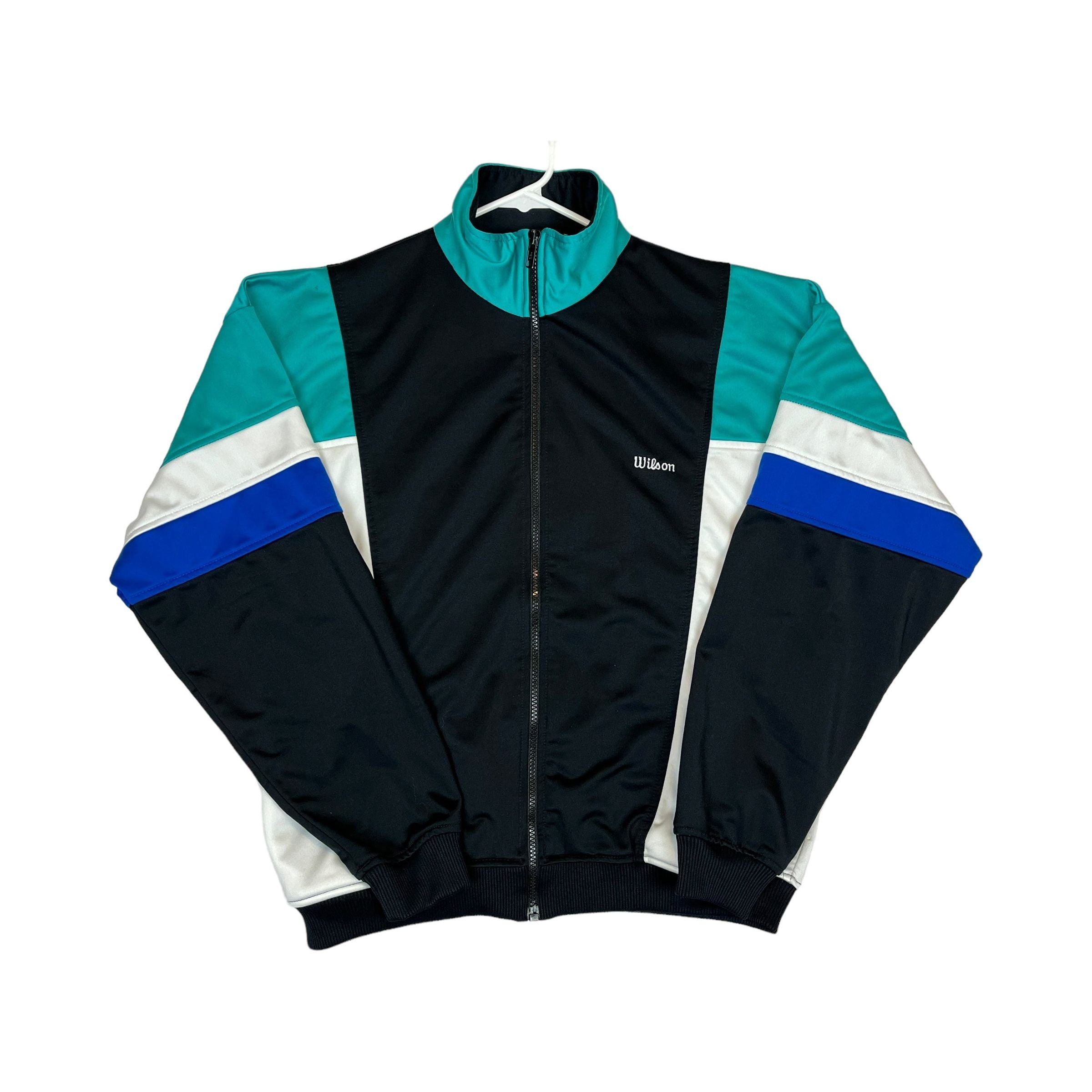 267924 (90s) Wilson Tennis Teal Colorblock Track Jacket