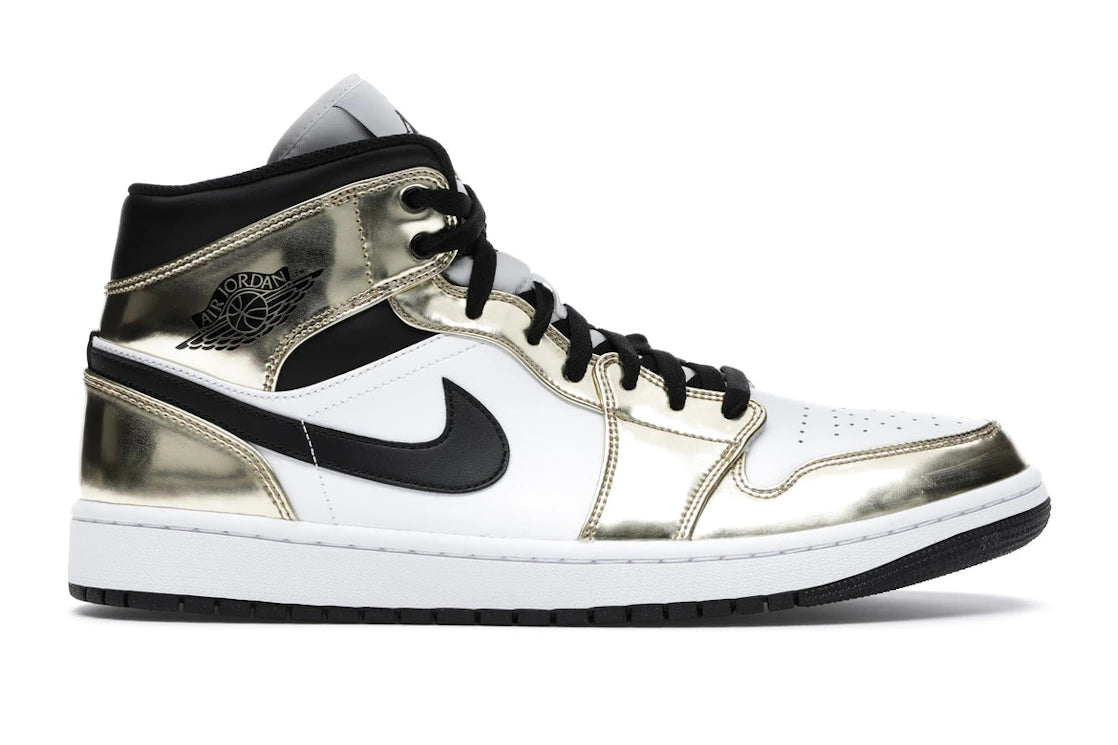 529316 Jordan 1 Mid Metallic Gold Black White