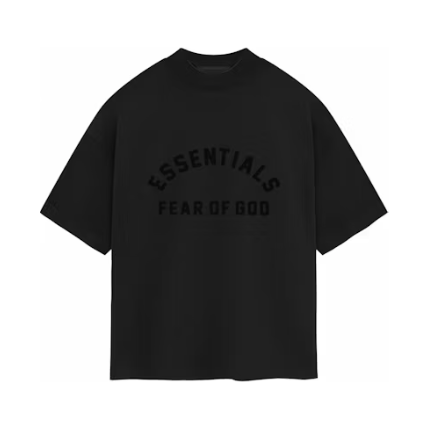 SP23 Fear of God Essentials Heavy Jersey Crewneck Tee 'Jet Black'