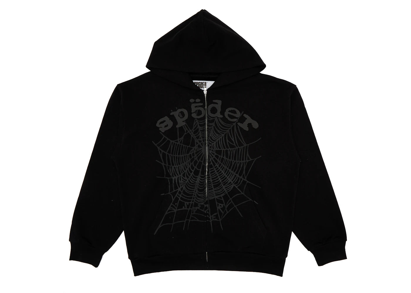 709445 Sp5der OG Web V2 Phantom Zip Up Hoodie Black