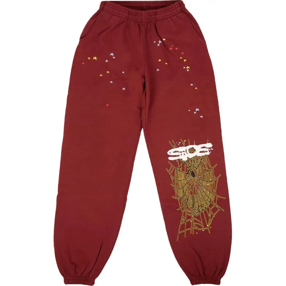 278995 Sp5der Sweatpants 'Maroon'
