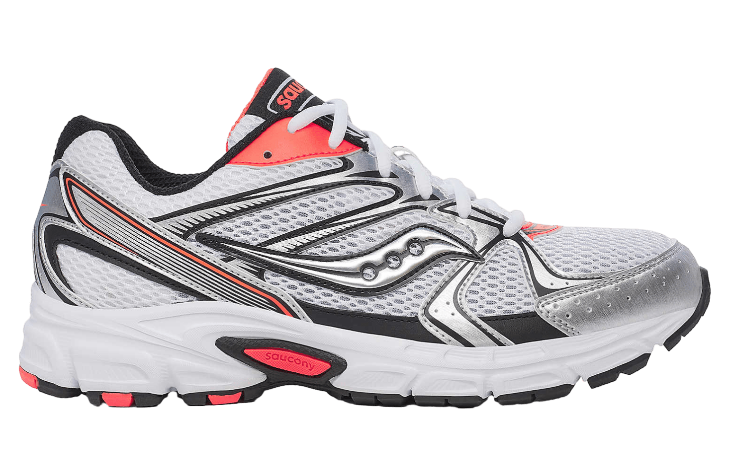 793977 Saucony Ride Millennium White / Silver / Orange