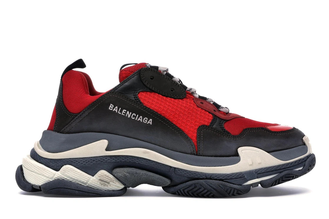 701254 Balenciaga Triple S Red Black (Pre-Distressed)