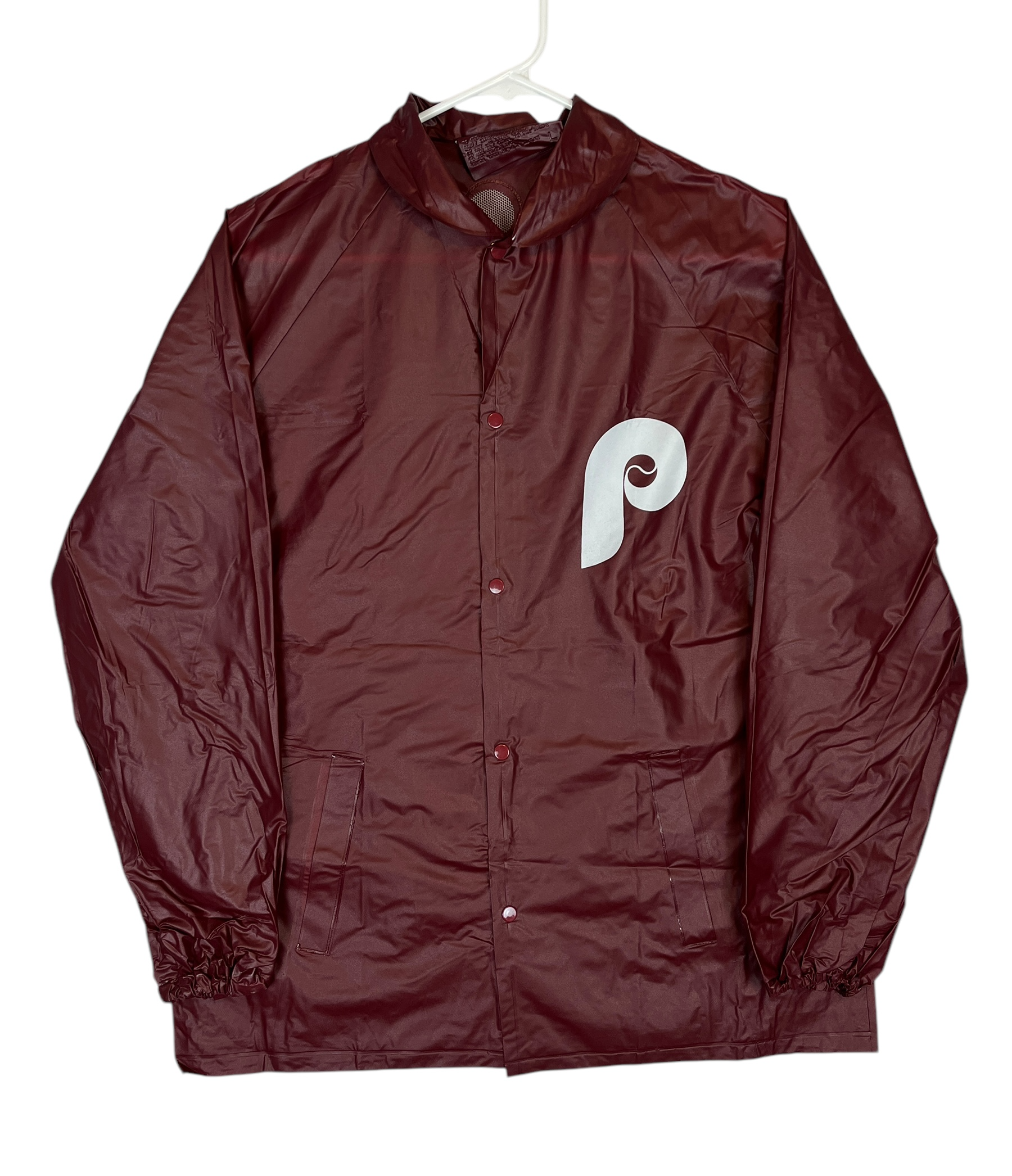 413711 (80s) Philadelphia Phillies Maroon Rain Jacket