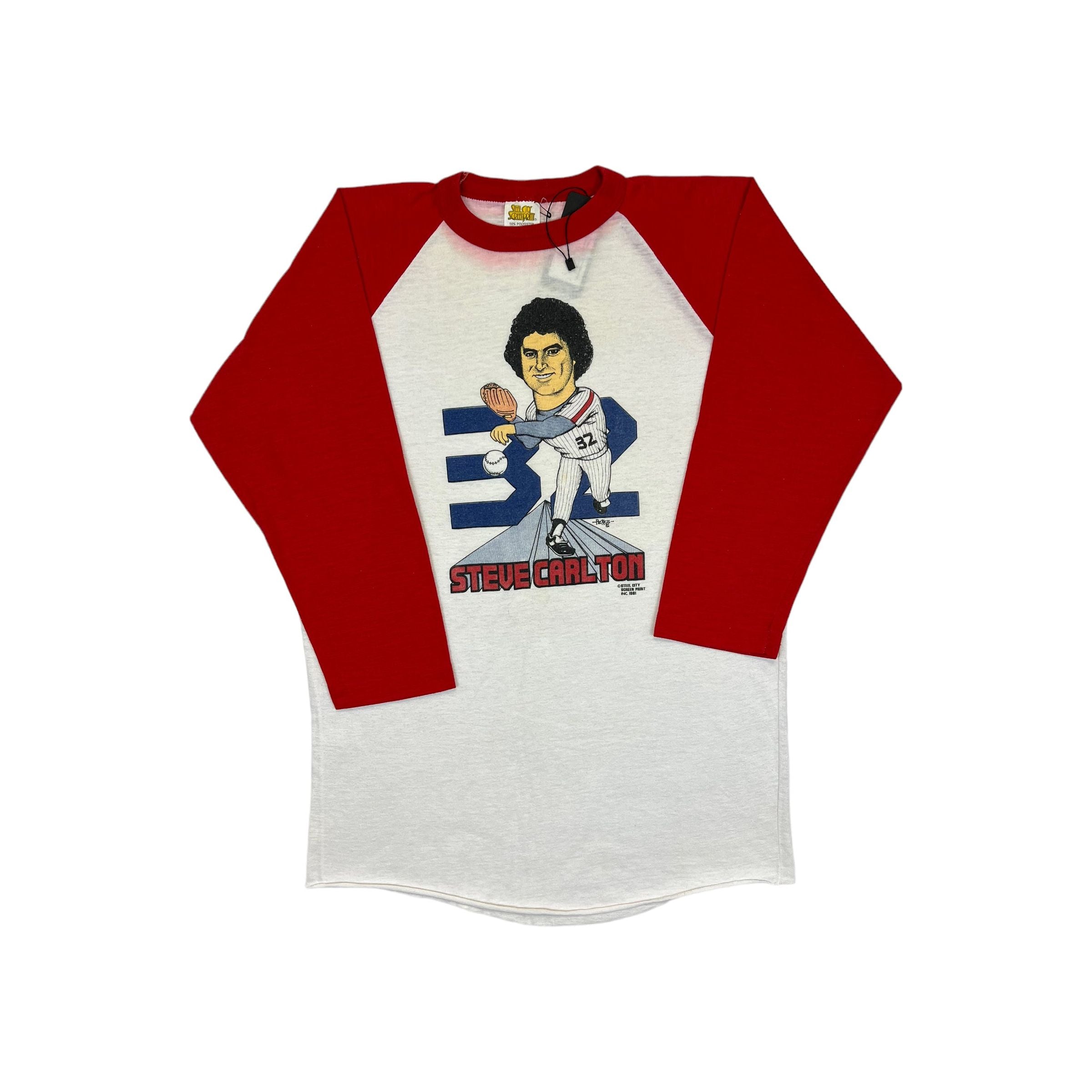 271339 (1981) Steve Carlton Phillies MLB Pitcher #32 Raglan T-Shirt