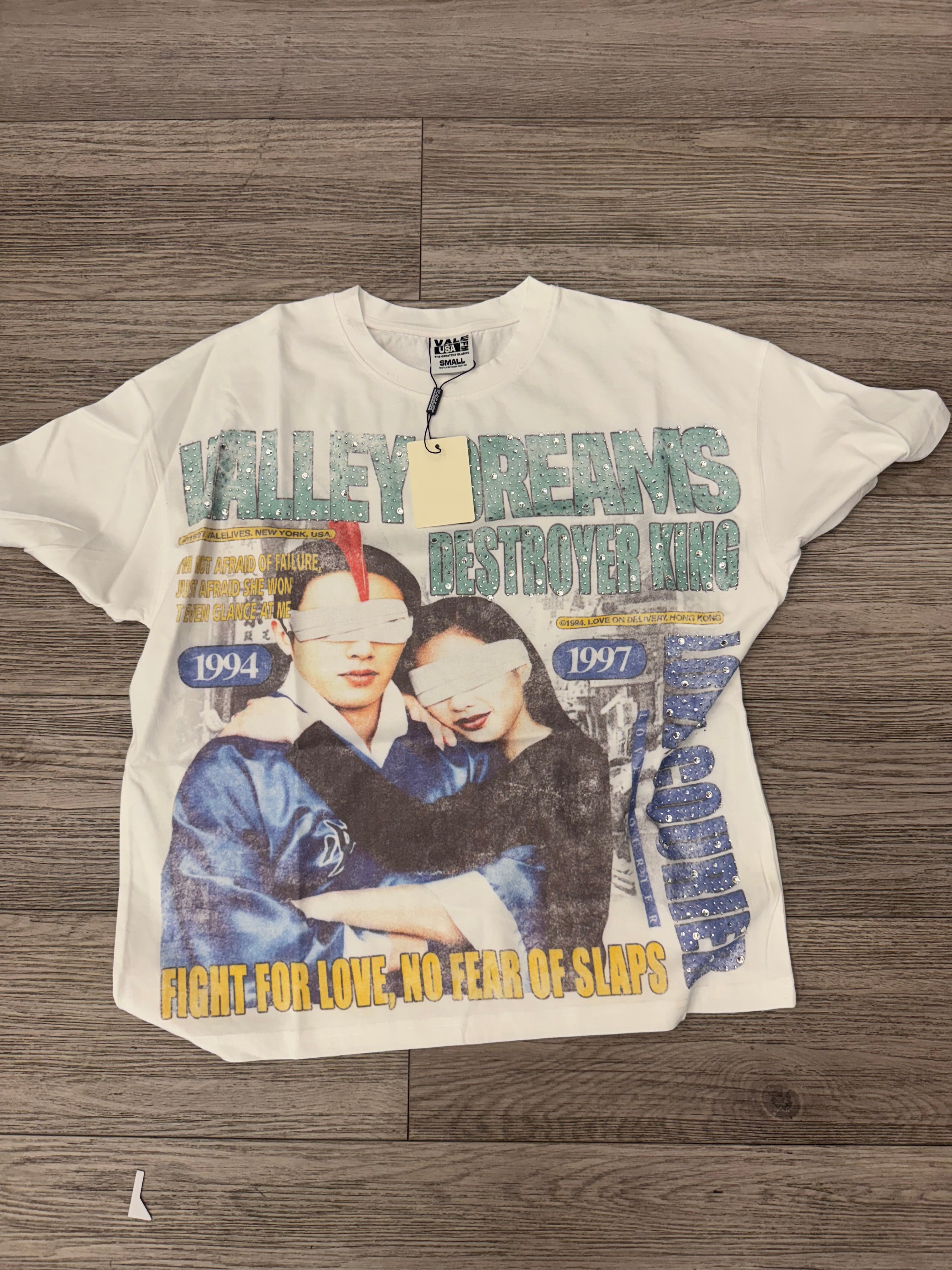 558984 Vale Forever White Robot Bling Tee