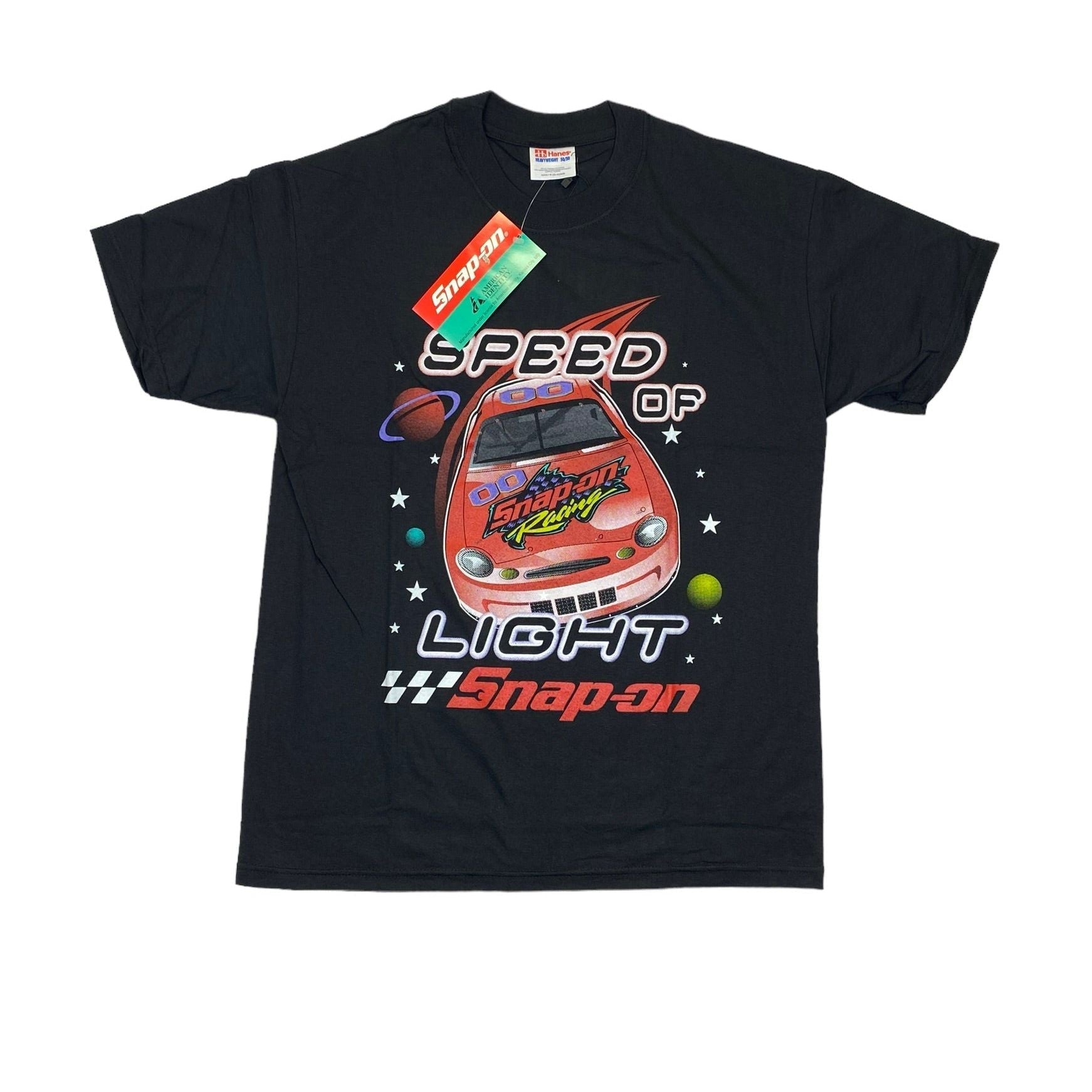 275702 (90s) Snap On Tools Racing Speed of Light Space Black T-Shirt w/ Tags xl