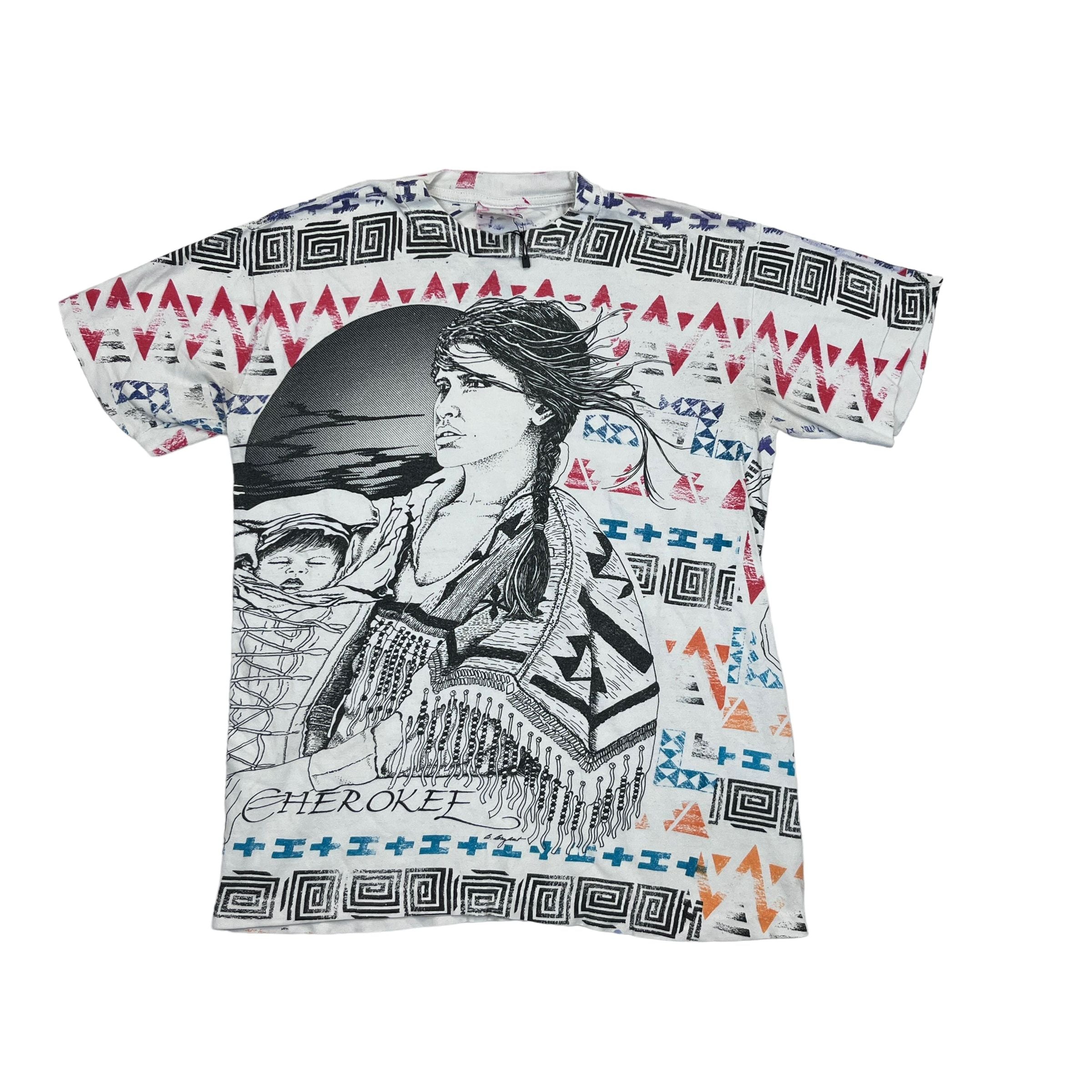 275714 (90s) Native American Cherokee Tribal All Over Print T-Shirt
