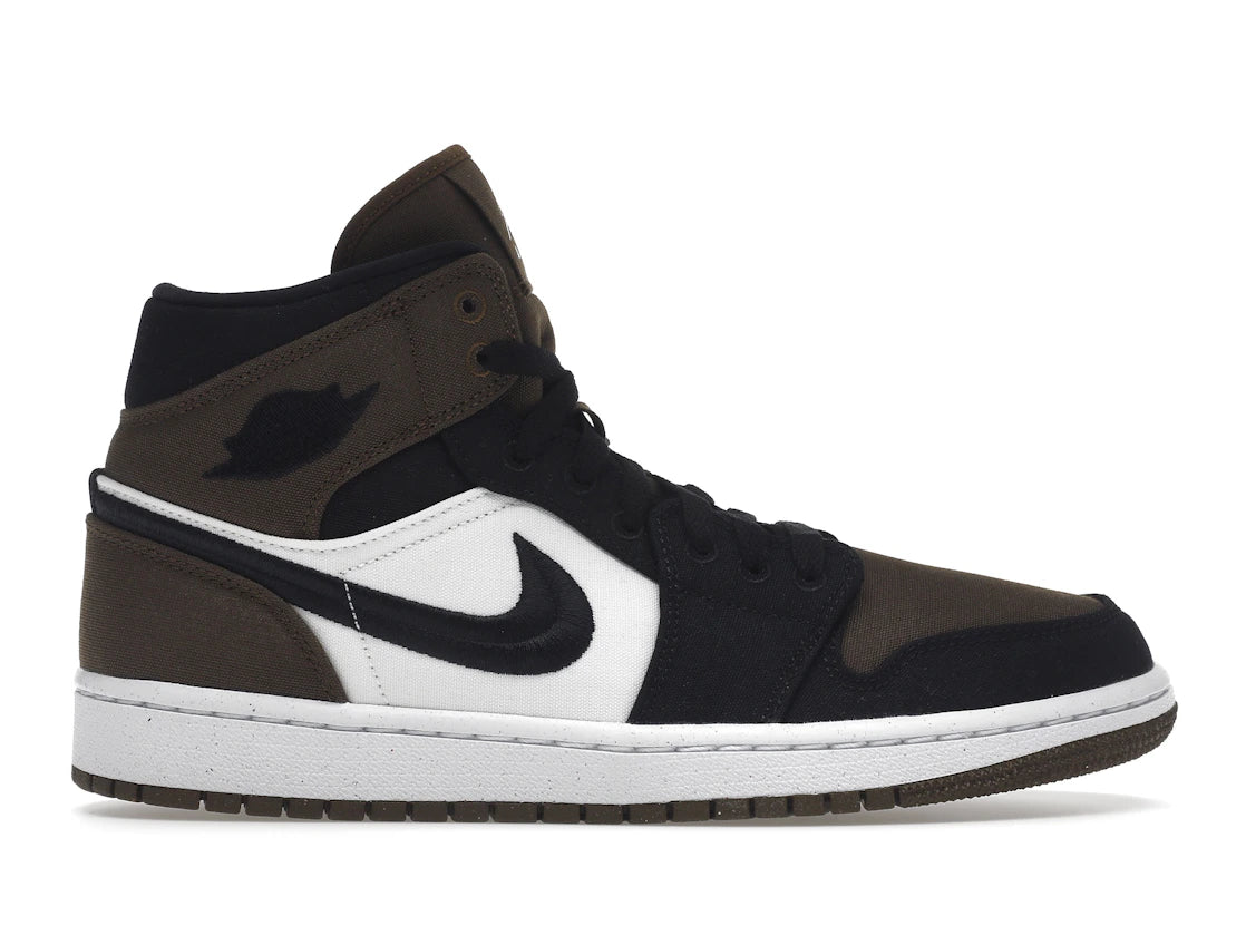 627851 Wmns Air Jordan 1 Mid SE 'Olive Toe'