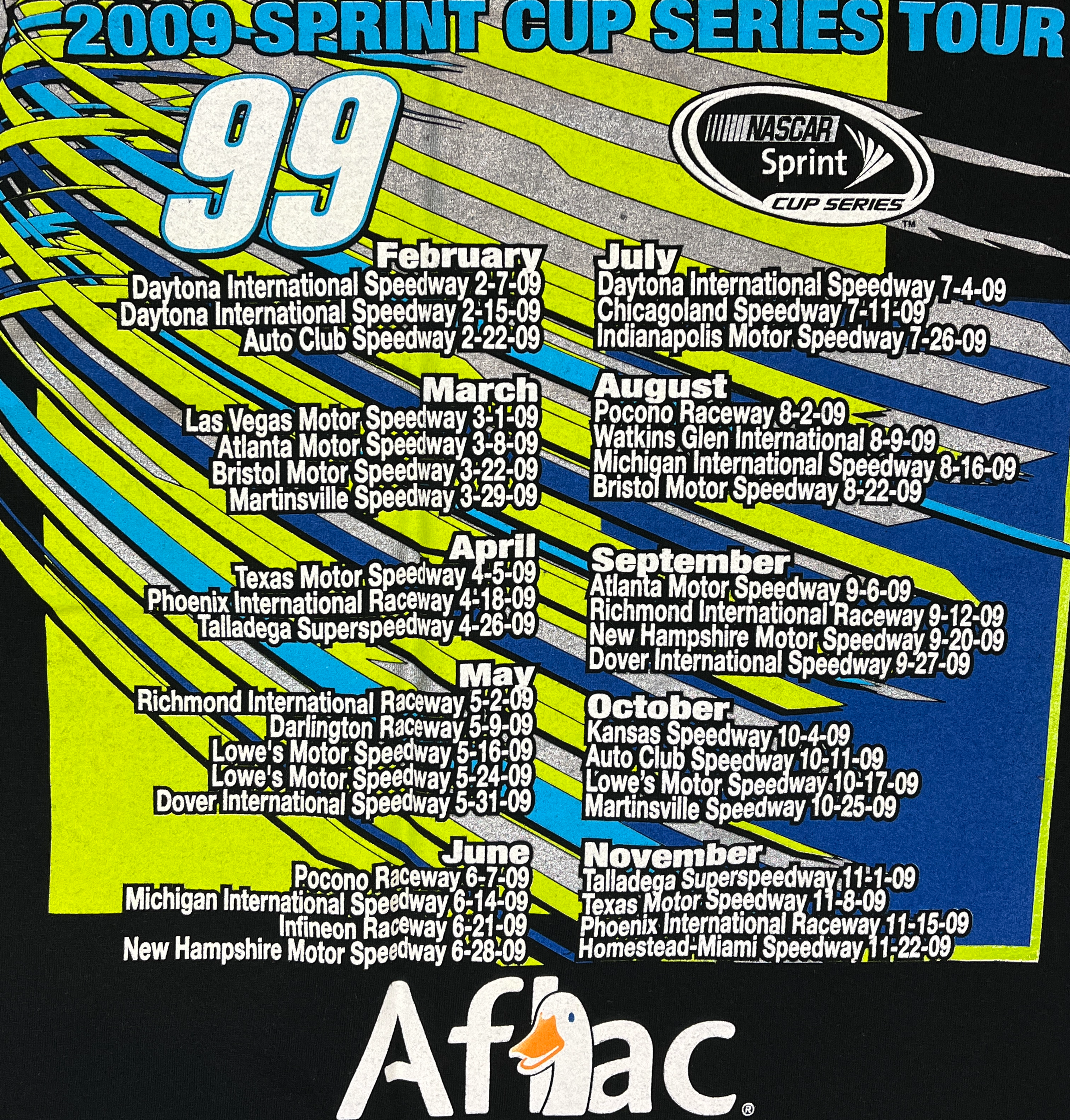 375195 (2009) Aflac Carl Edwards Nascar Sprint Cup Racing T-Shirt