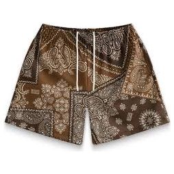 265286 Bravest Studios Shorts Brown Paisley