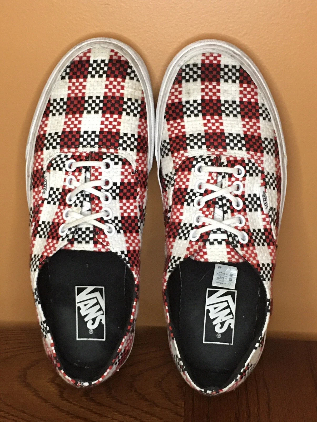 SP2347 Vans Authentic Decon Checkerboard Plaid Black Red White