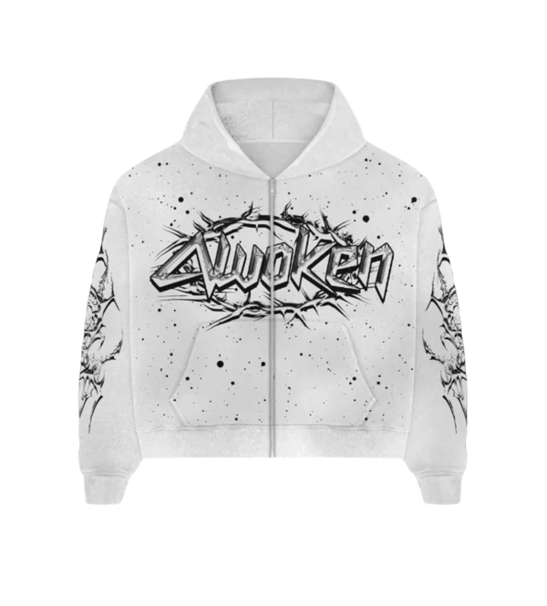 775908 Awoken Dreams Chrome White Zip Hoodie