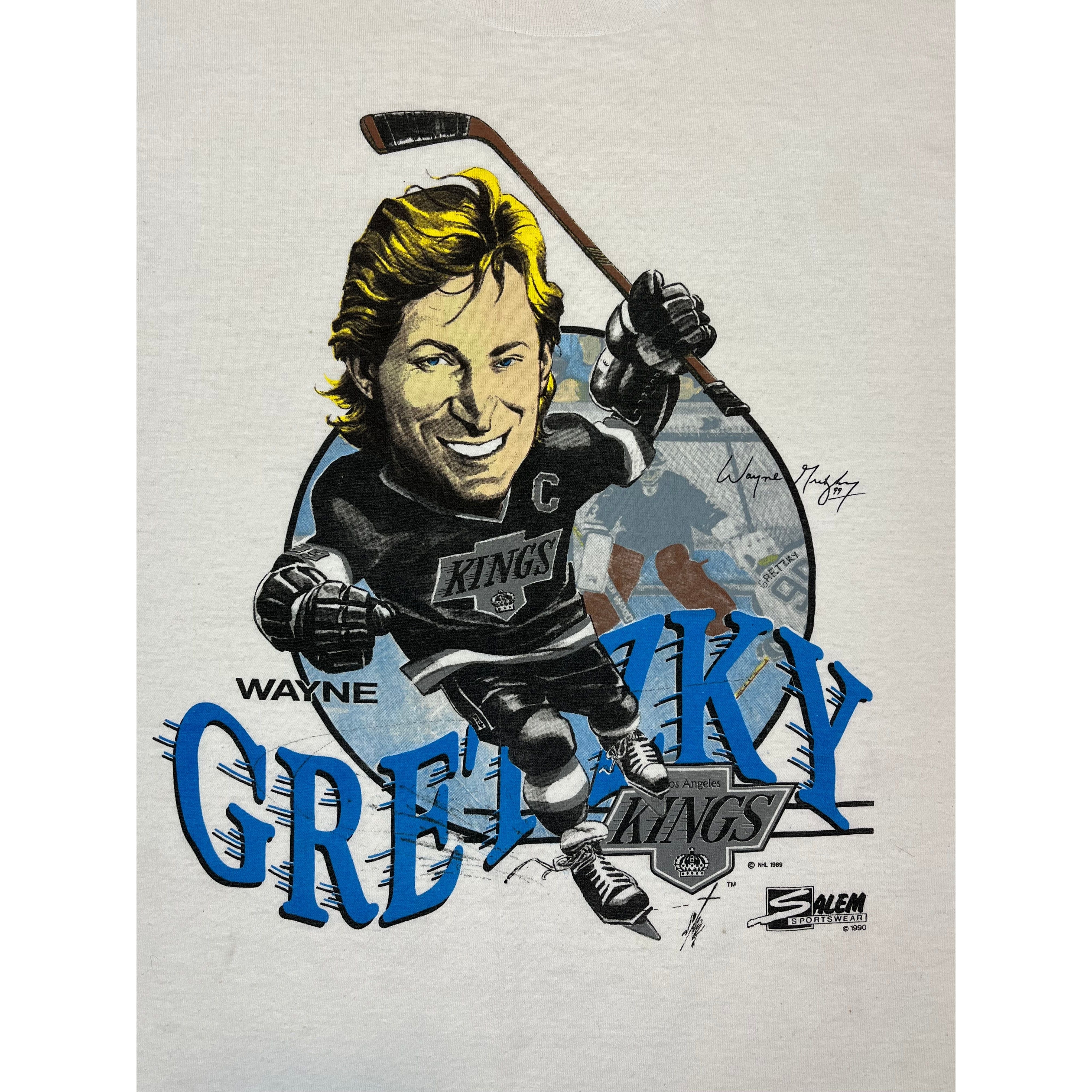 264704 (90s) Wayne Gretzky Los Angeles Kings NHL Caricature T-Shirt