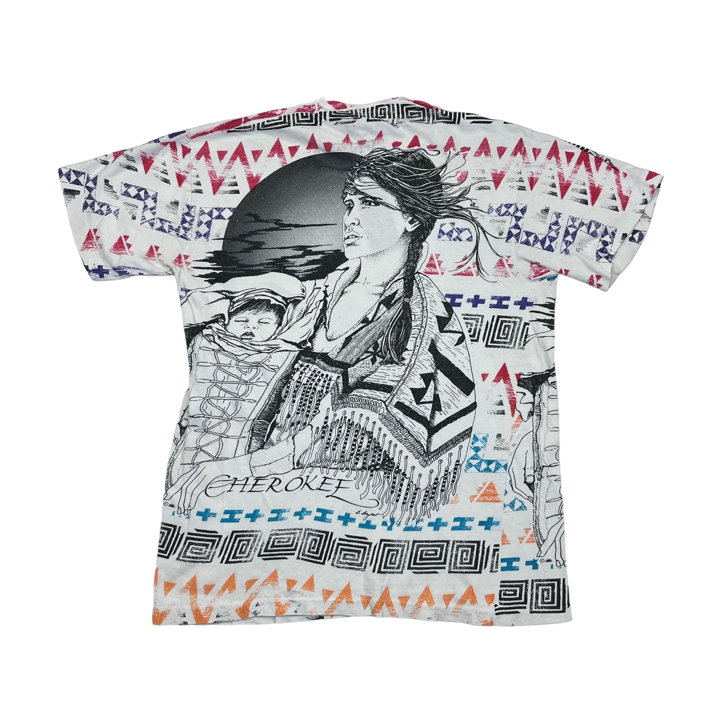 275714 (90s) Native American Cherokee Tribal All Over Print T-Shirt