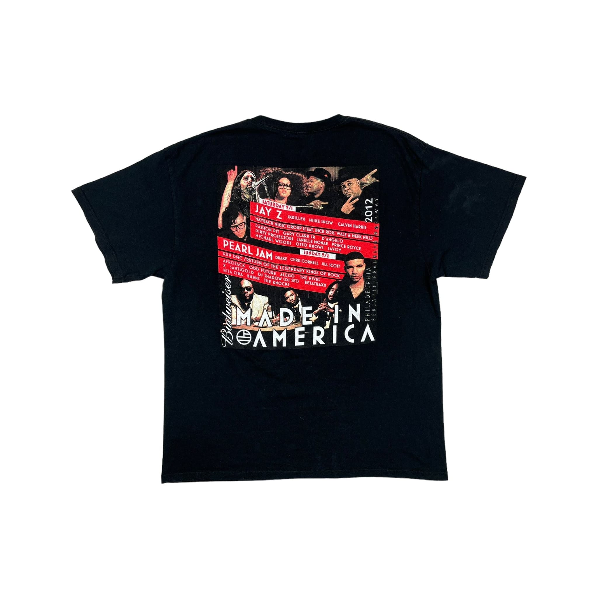 272623 (2012) Made in America Philly Drake Jay-Z Pearl Jam Concert T-Shirt