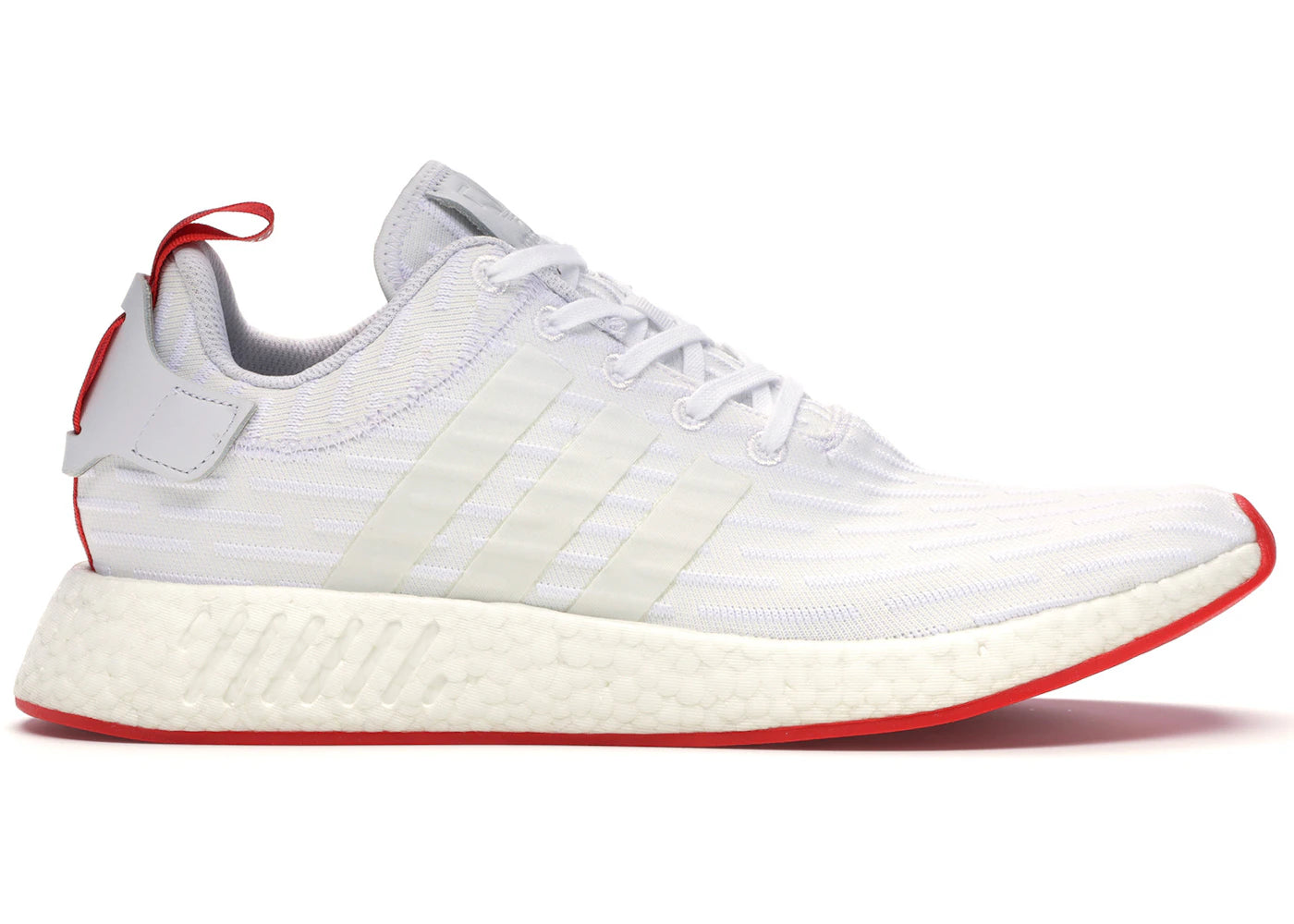 414688 adidas NMD R2 White Core Red Two Toned