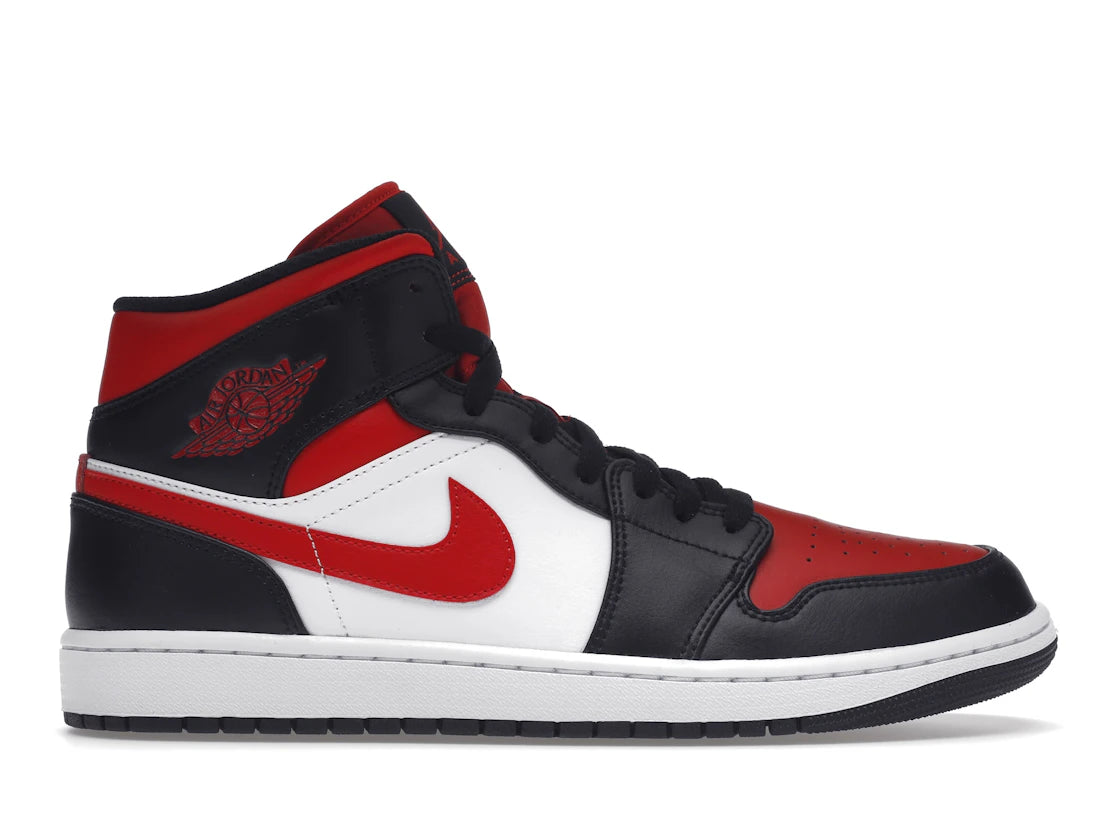 625782 Jordan 1 Mid White Black Red (2022)