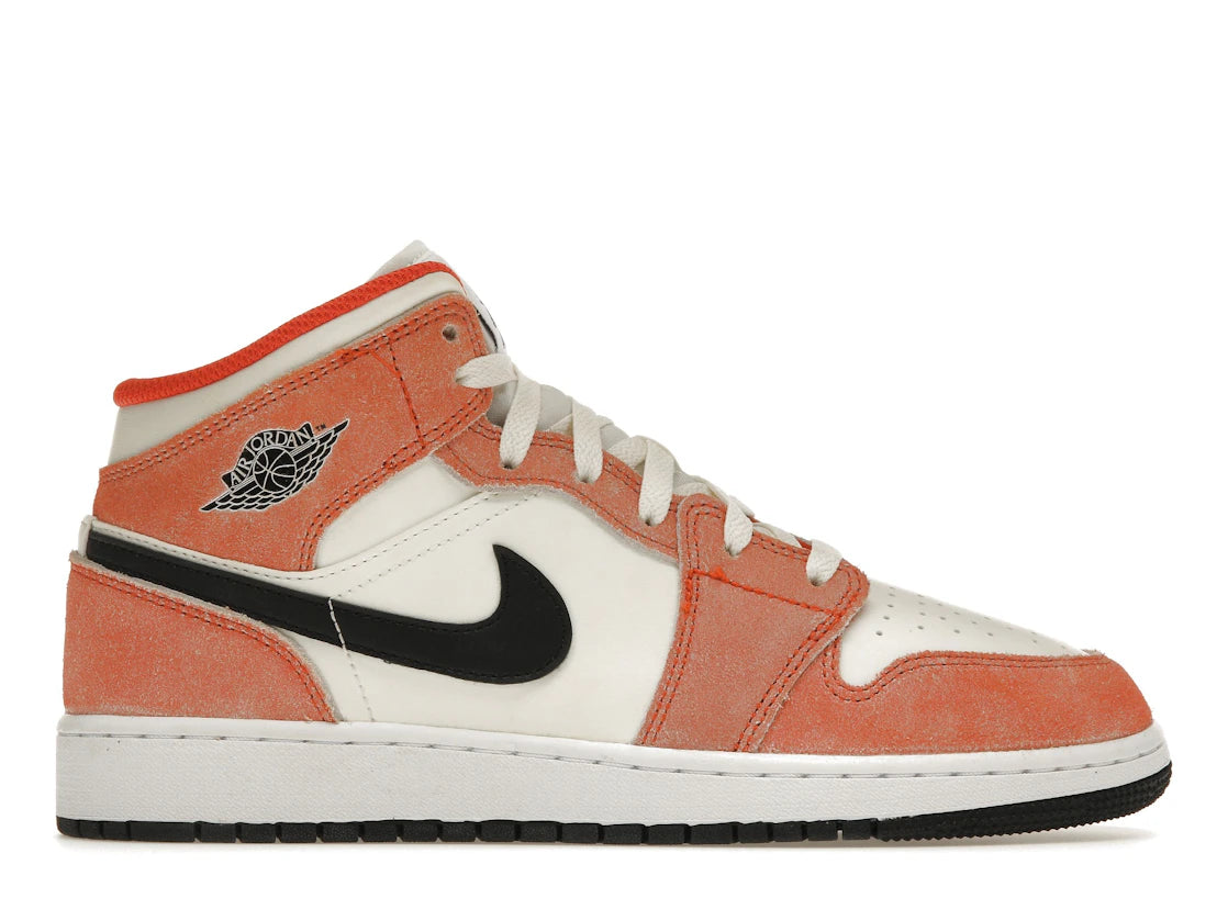 587611 Air Jordan 1 Mid SE GS 'Orange Suede'