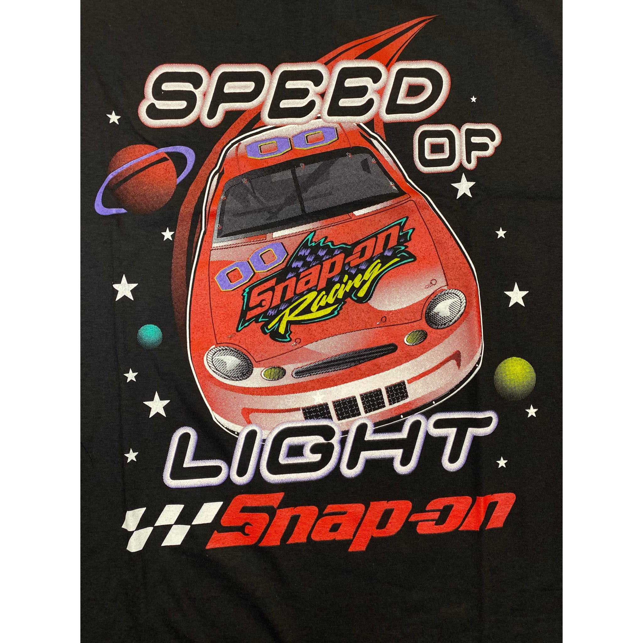 275702 (90s) Snap On Tools Racing Speed of Light Space Black T-Shirt w/ Tags xl
