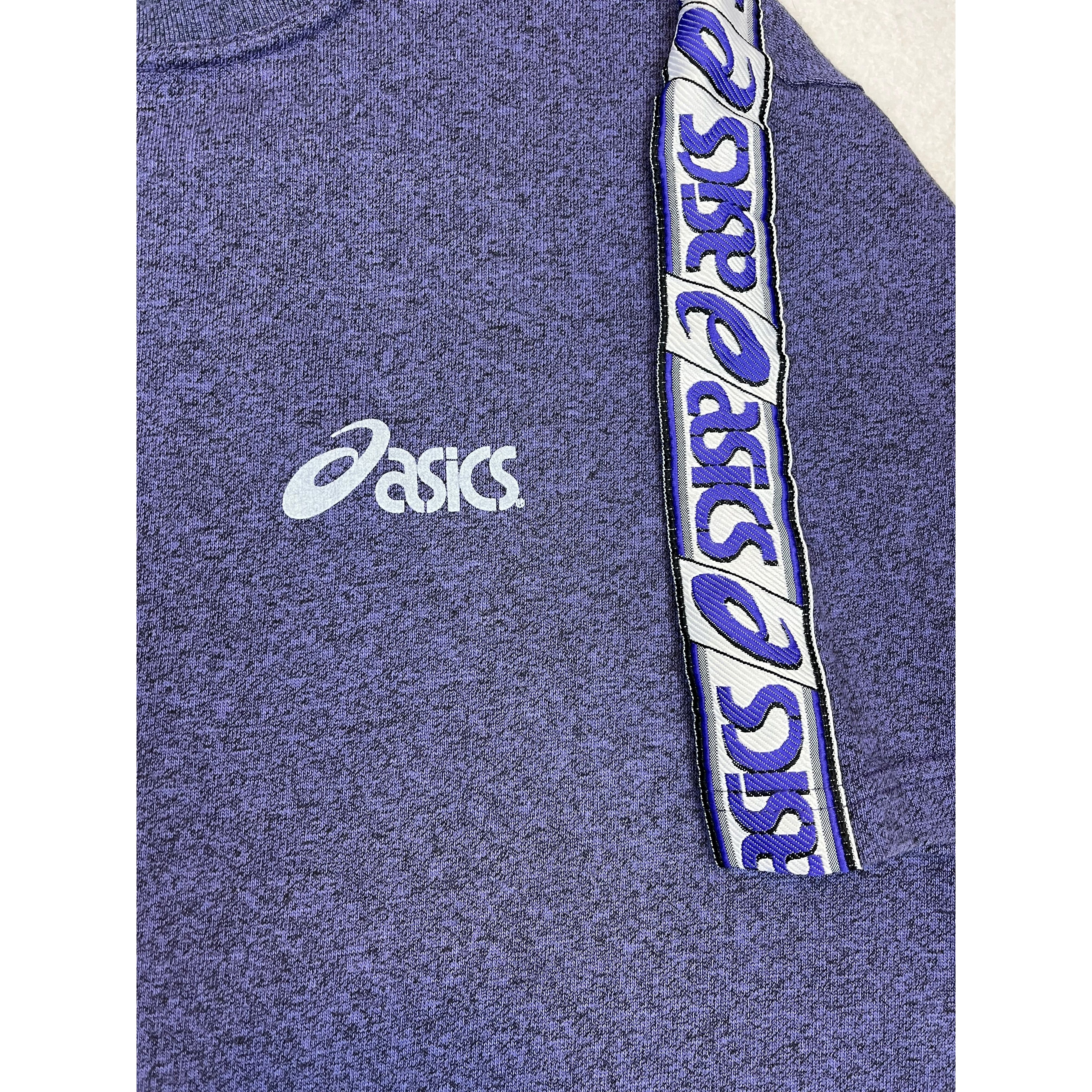 256534 (90s) Asics Purple Sleeve Logo T-Shirt