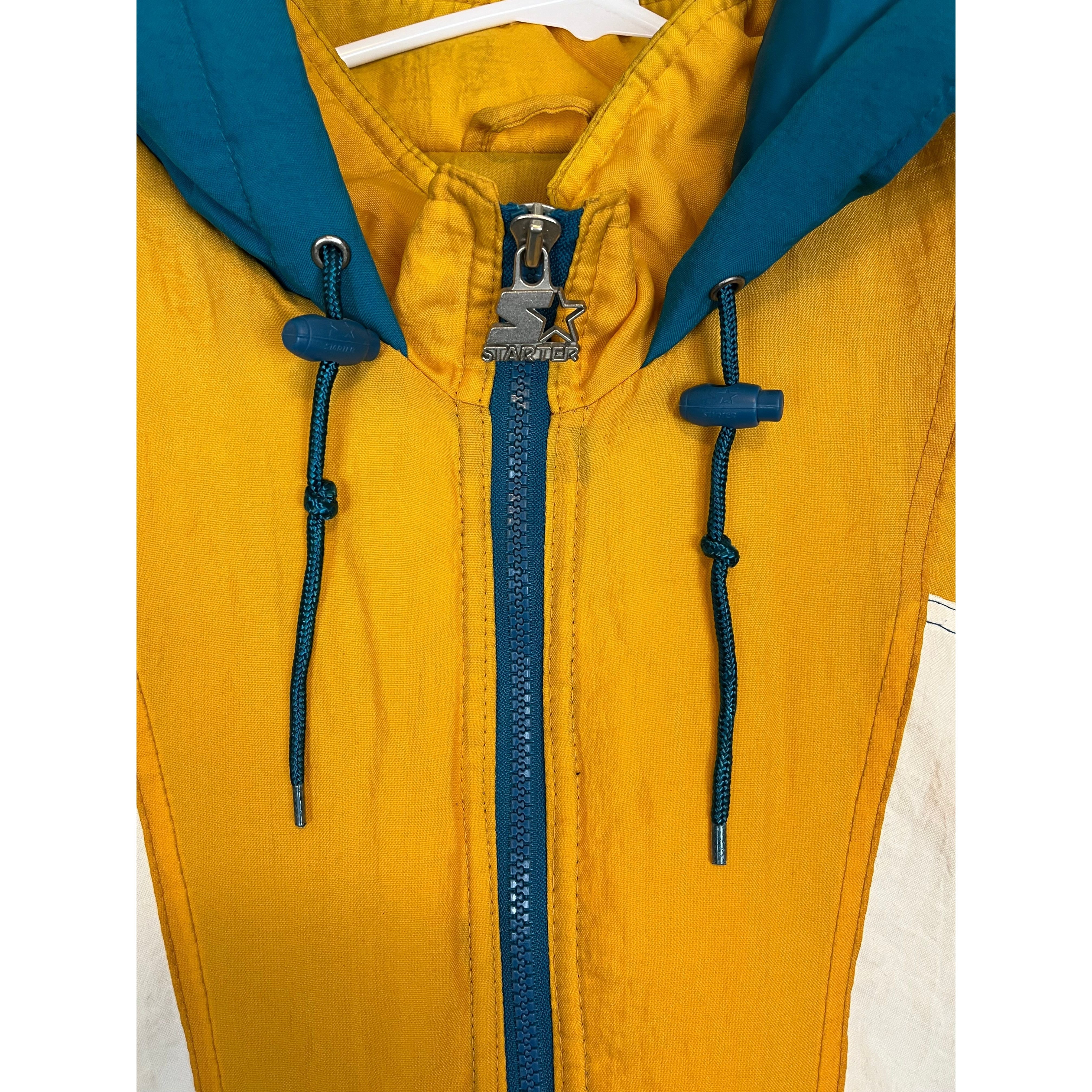 265207 (90s) Jacksonville Jaguars NFL 'Banned Logo' Starter Puffer Jacket