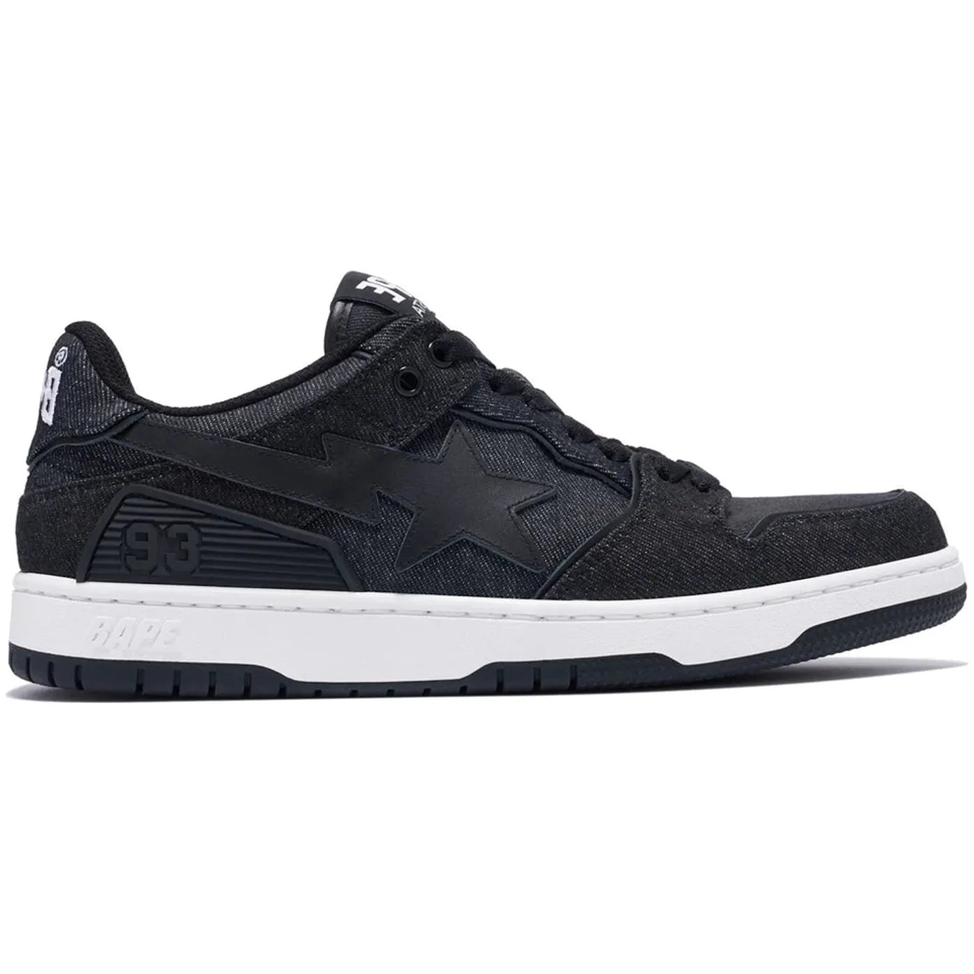 340345 A Bathing Ape Sk8 Sta Black Denim