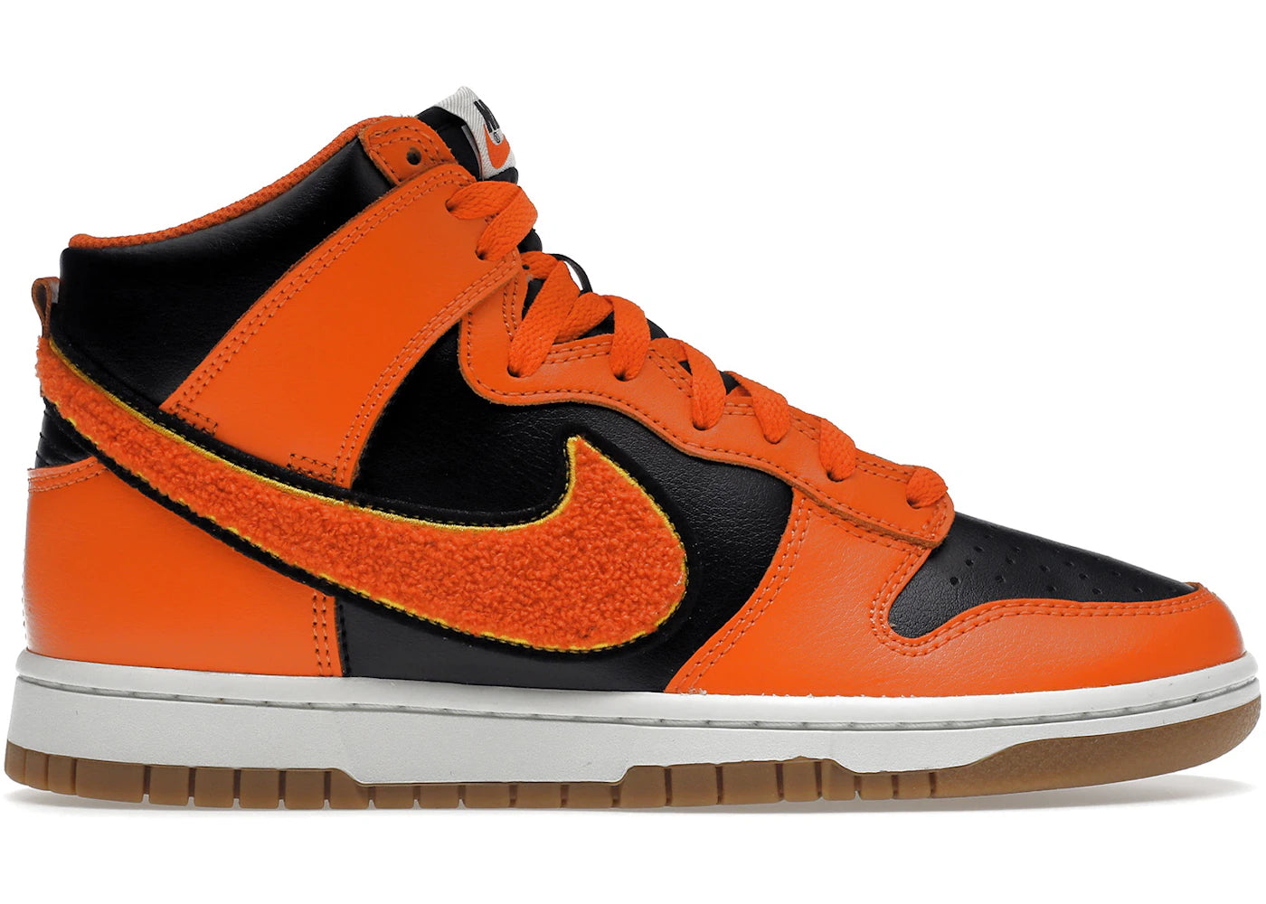 579165 Nike Dunk High Retro Chenille Swoosh Safety Orange