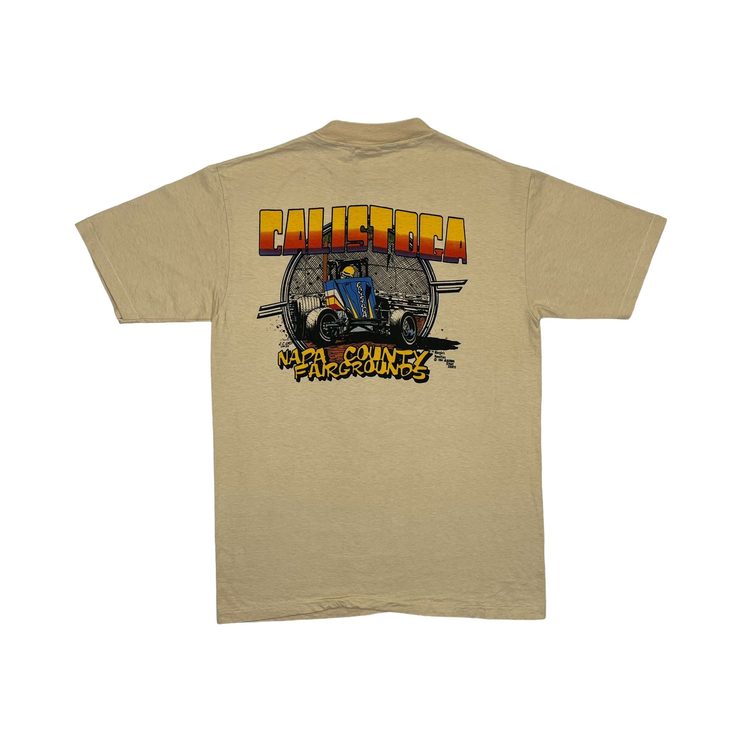 268992 (1984) Flirtin' with Disaster Calistoga Sprint Car Racing Beige T-Shirt