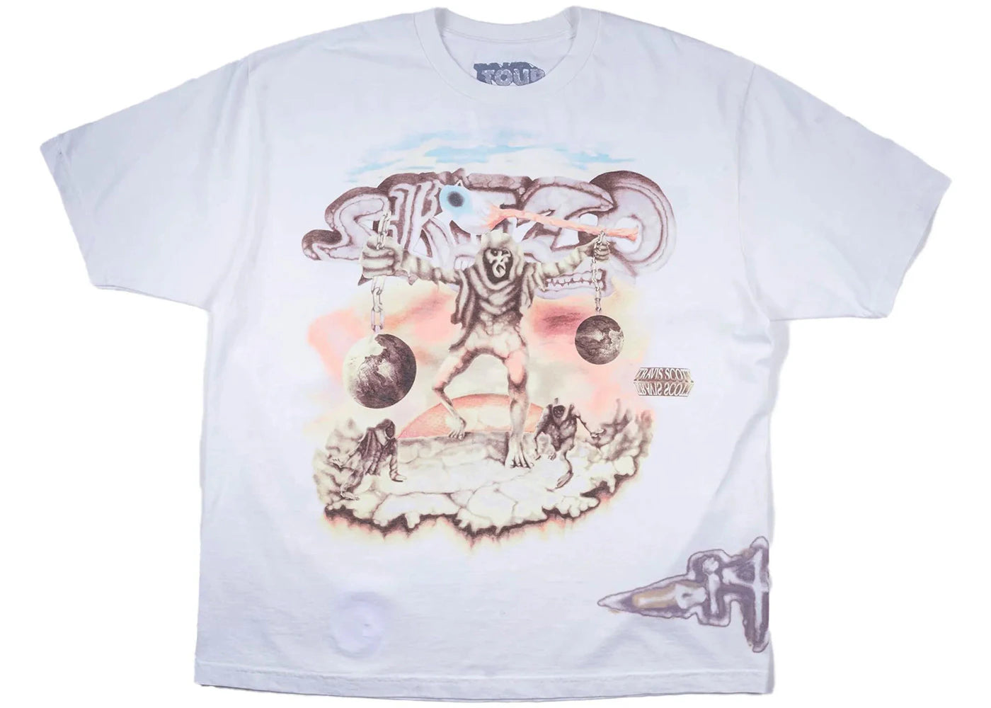759533 Travis Scott Cactus Jack Utopia Tour Skitzo Circus Maximus Tee White