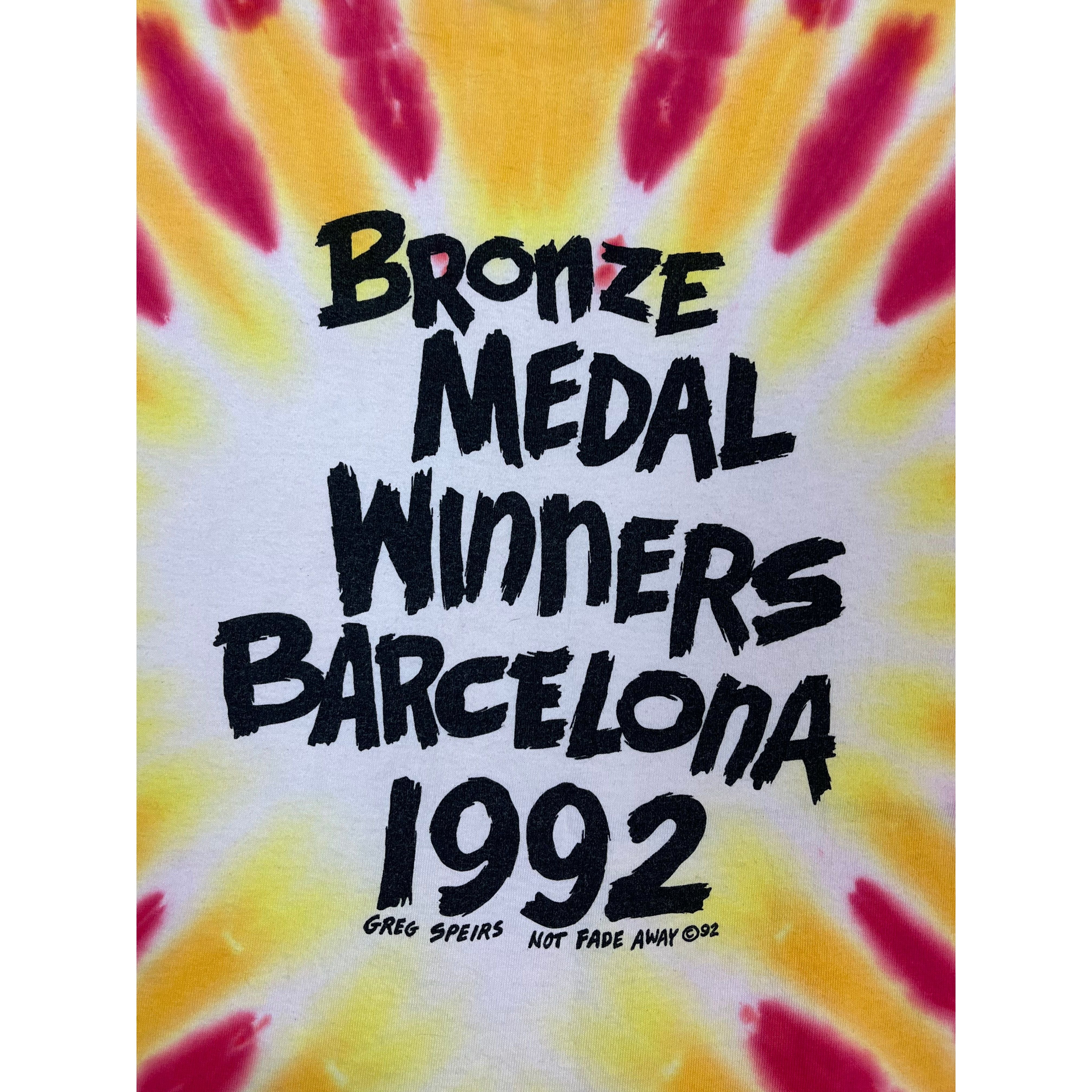 264694 (1992) Lithuania Olympic Basketball Bronze Medal Tie Dye T-Shirt