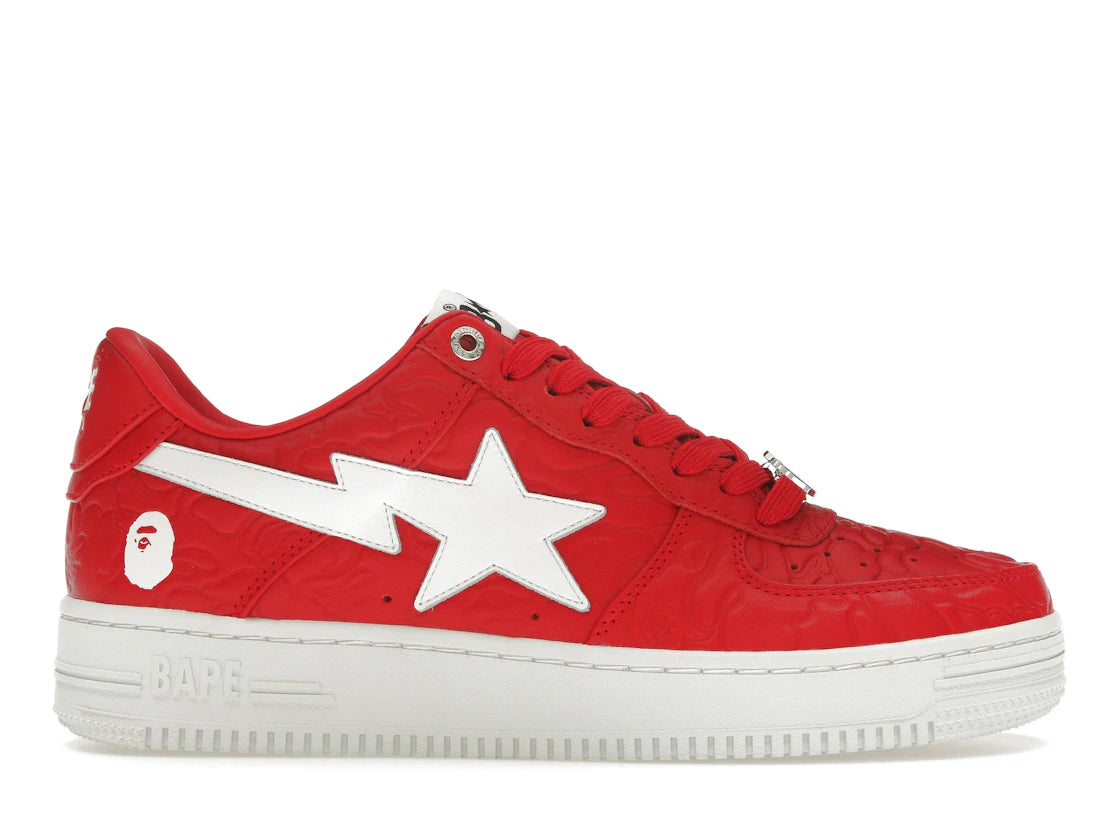 340673 A Bathing Ape Bape Sta Low #3 Line Camo Red